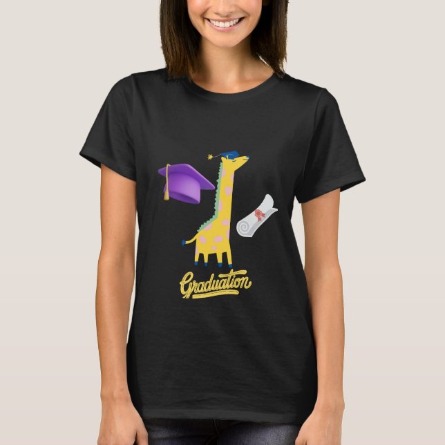 T-shirt Silhouette de graduation audacieuse avec joie Casq (Devant)