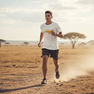 T-shirt Silhouette de guépard doré en course