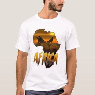 T-shirt Silhouette de guépards d'Afrique au coucher du sol