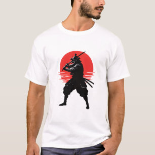 T-Shirt Silhouette de Guerrier Samouraï Soleil J