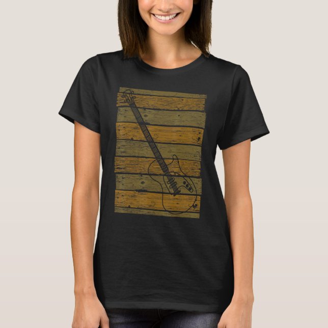 T-shirt Silhouette de guitare basse amusante - Conception  (Devant)