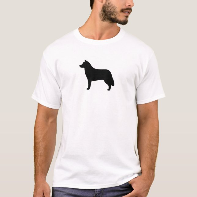 T-shirt Silhouette de Husky Sibérien (Devant)