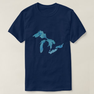 T-shirt silhouette de la carte des Grands Lacs