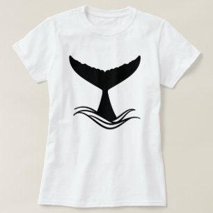 T-shirt Silhouette de la queue de baleine d'Ocean Wave