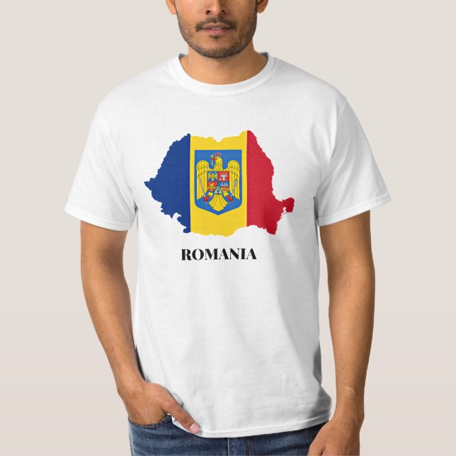 T-shirt silhouette de la Roumanie (Devant)