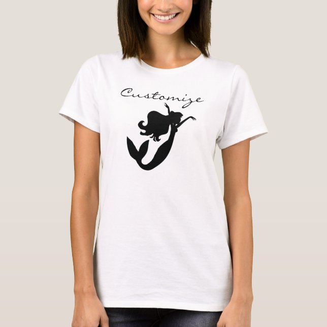 T-shirt Silhouette de la sirène noire (Devant)