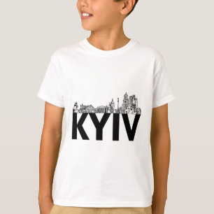 T-shirt Silhouette de la ville de Kiev Ukraine Europe