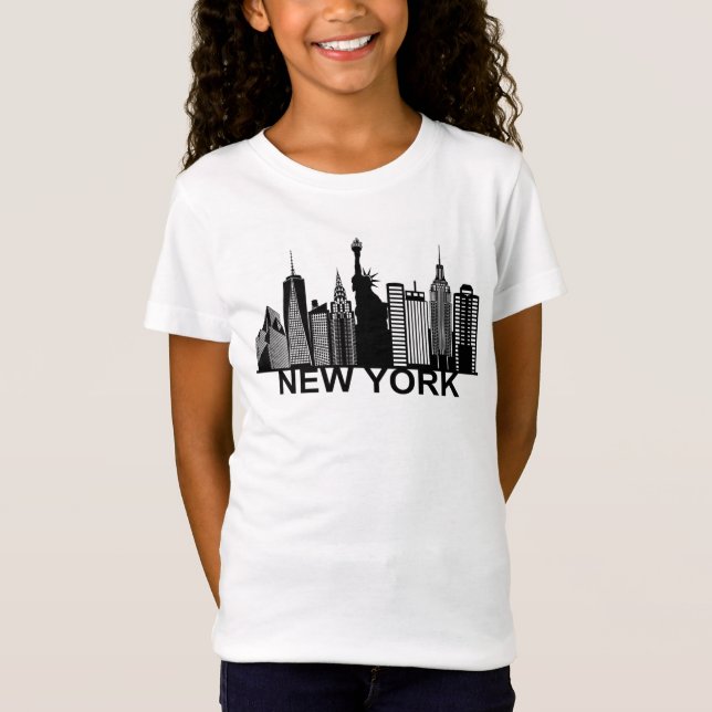 T-Shirt silhouette de la ville de New York (Devant)