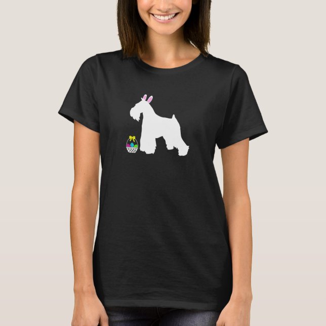 T-shirt Silhouette de lapin de Pâques Schnauzer (Devant)