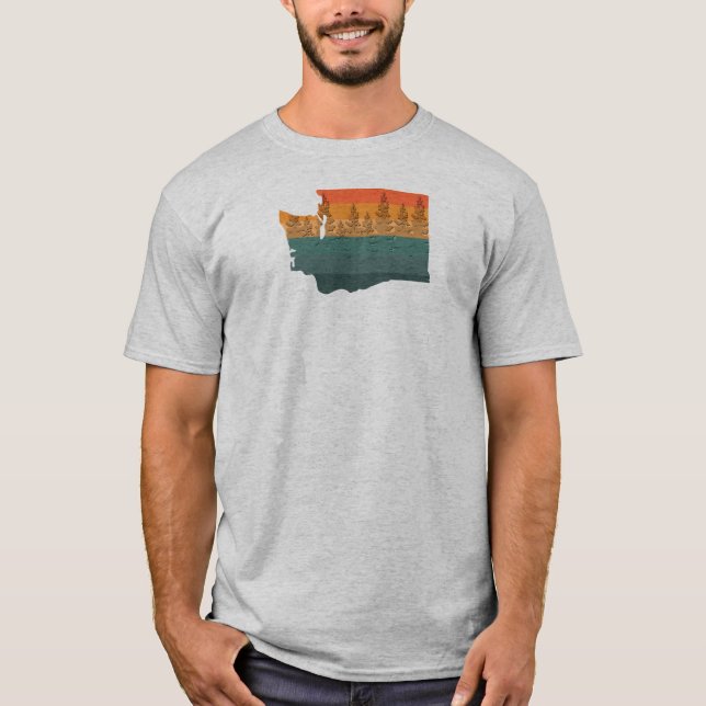 T-shirt Silhouette de l'arbre de l'État de Washington (Devant)