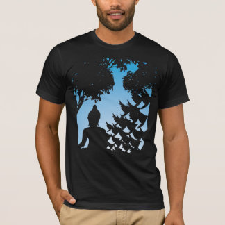 T-shirt Silhouette de lever de soleil de Bouddha