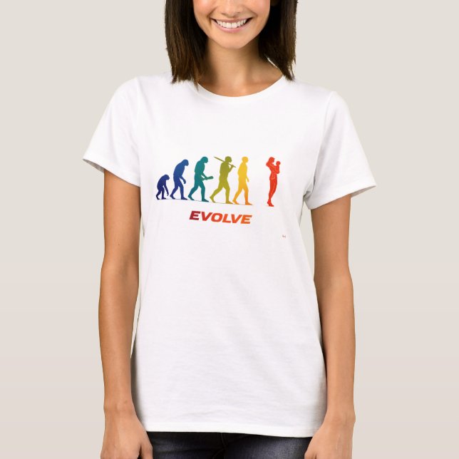 T-shirt Silhouette de l'évolution de la mère femme avec bé (Devant)