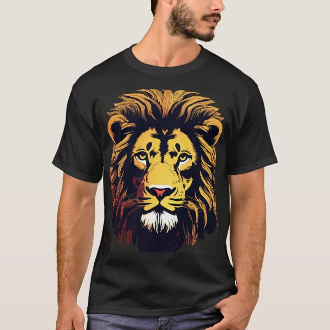 T-shirt Silhouette de Lion Majestic.design (Devant)