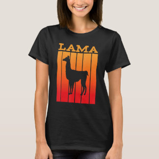 T-shirt Silhouette de l'ombre de Lama au coucher du soleil