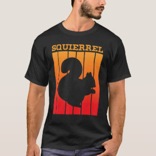 T-shirt Silhouette de l'ombre de l'écureuil au coucher du 