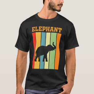 T-shirt Silhouette De L'Ombre De L'Éléphant Dans Les Coule