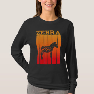 T-shirt Silhouette de l'ombre de zèbre au coucher du solei