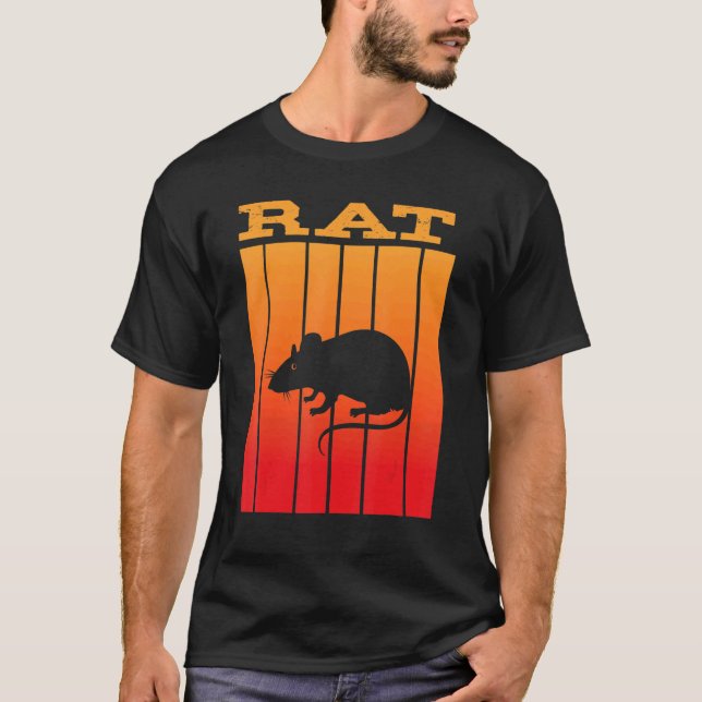 T-shirt Silhouette De L'Ombre Du Rat Au Coucher Du Soleil (Devant)