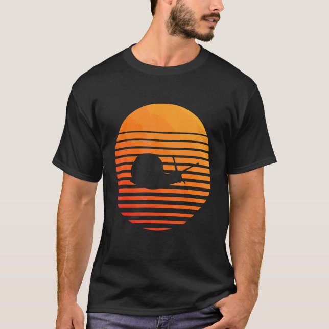 T-shirt Silhouette de l'ombre d'un escargot devant un sole (Devant)