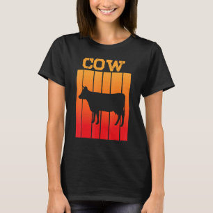 T-shirt Silhouette de l'ombre d'une vache au coucher du so