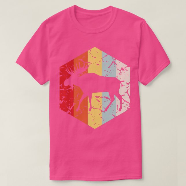 T-shirt Silhouette de l'orignal rétro (Design devant)