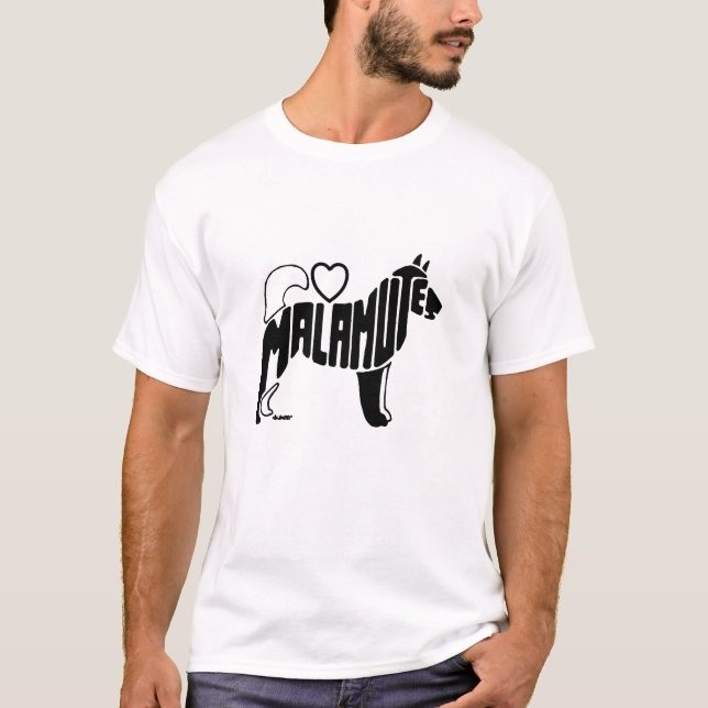 T-SHIRT SILHOUETTE DE MALAMUTES (Devant)