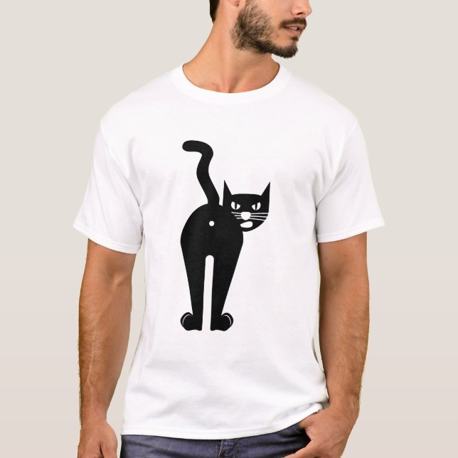 T-shirt Silhouette de Mammifère Chat Animal (Devant)