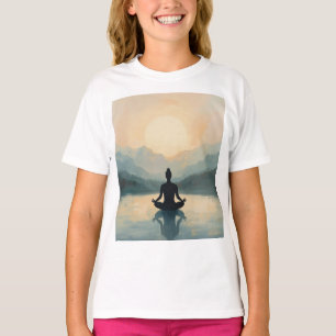 T-shirt Silhouette de méditation Pleine conscience Yoga