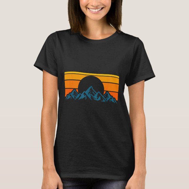 T-shirt Silhouette de montagne rétro (Devant)