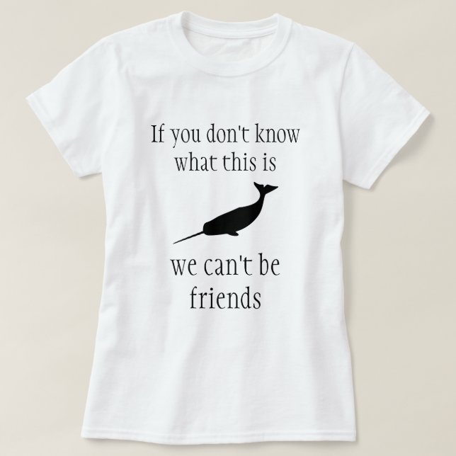 T-shirt Silhouette de Narwhal drôle (Design devant)