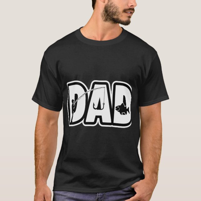 T-shirt Silhouette de papa pêcheur (Devant)