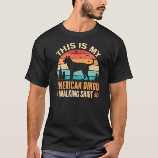 T-shirt Silhouette de papa promenant son chien Dingo améri