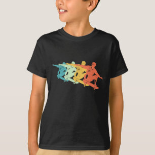T-shirt Silhouette de patinage coloré pour skateboard de