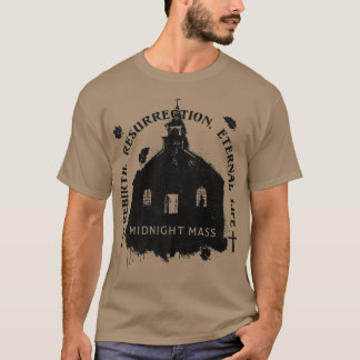 T-shirt Silhouette de peinture de l'église de messe de min