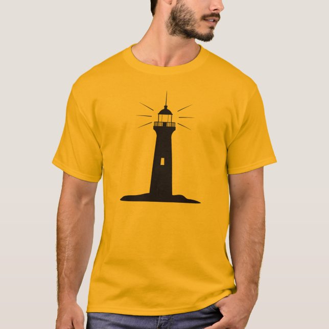 T-shirt Silhouette de phare avec balise (Devant)