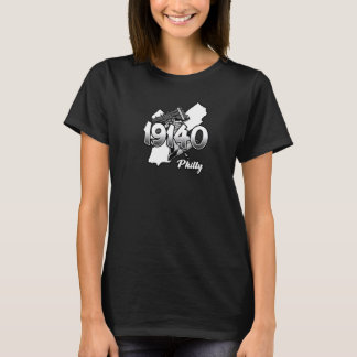 T-shirt Silhouette de Philadelphie avec code postal 19140