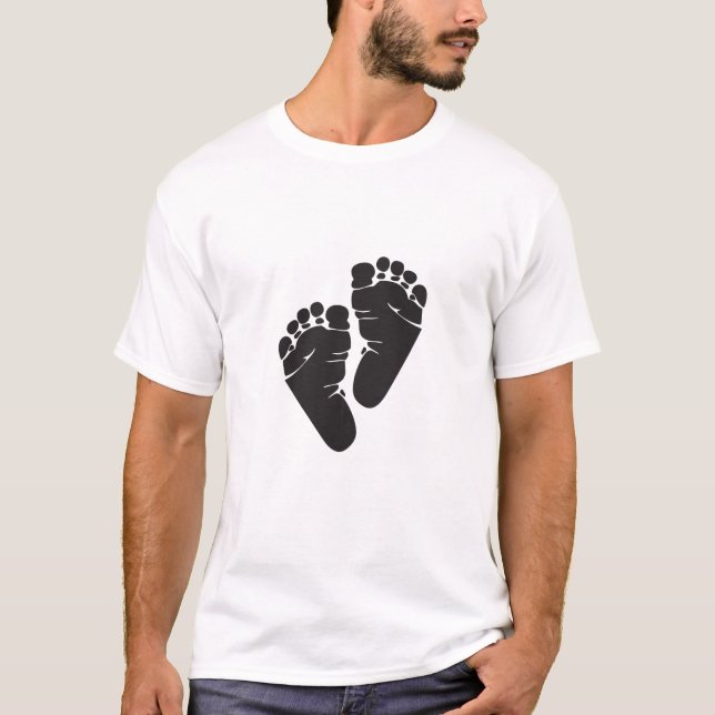 T-shirt silhouette de pieds de bébé (Devant)