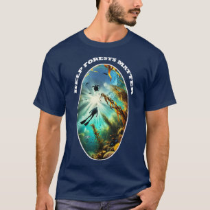 T-shirt Silhouette de plongeur avec tortue, poisson et var