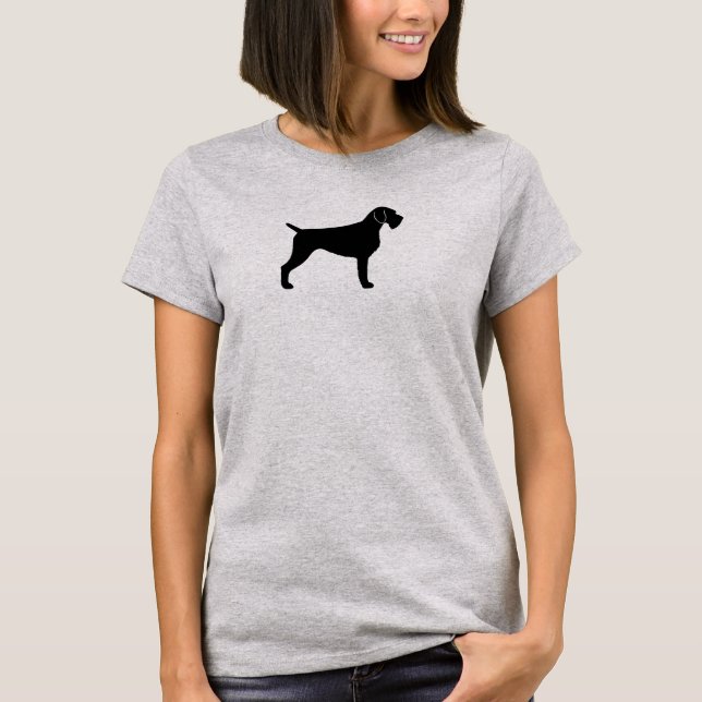 T-shirt Silhouette de Pointer allemand à poil dur (Devant)