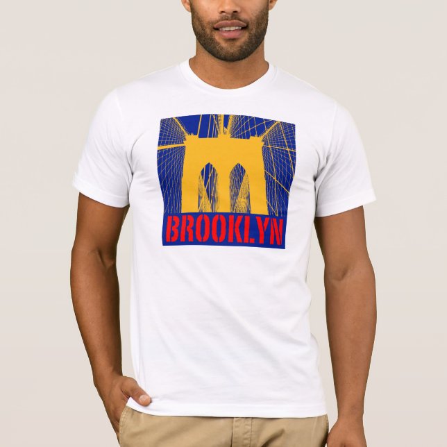 T-shirt Silhouette de pont de Brooklyn (Devant)