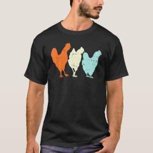 T-shirt Silhouette de poulet Rétro Elevage Animaux Fermier