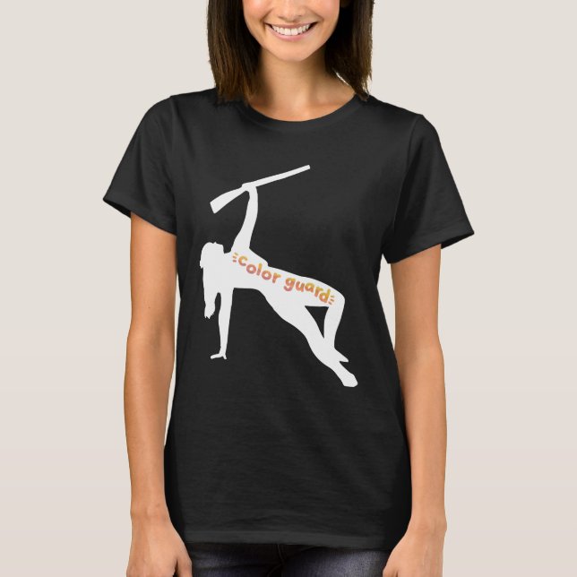 T-shirt Silhouette de protection couleur avec fusil (Devant)