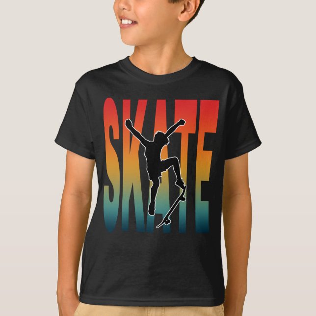 T-shirt Silhouette de skateboard (Devant)