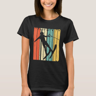 T-shirt Silhouette de ski nautique rétro vintage