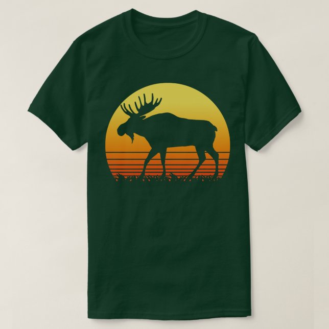 T-shirt Silhouette de soleil de Moose rétro (Design devant)