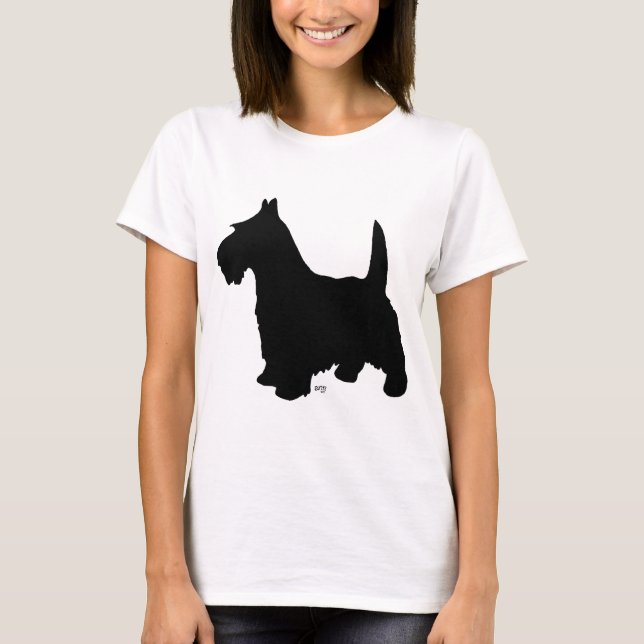 T-shirt Silhouette de Terrier Écossais (Devant)