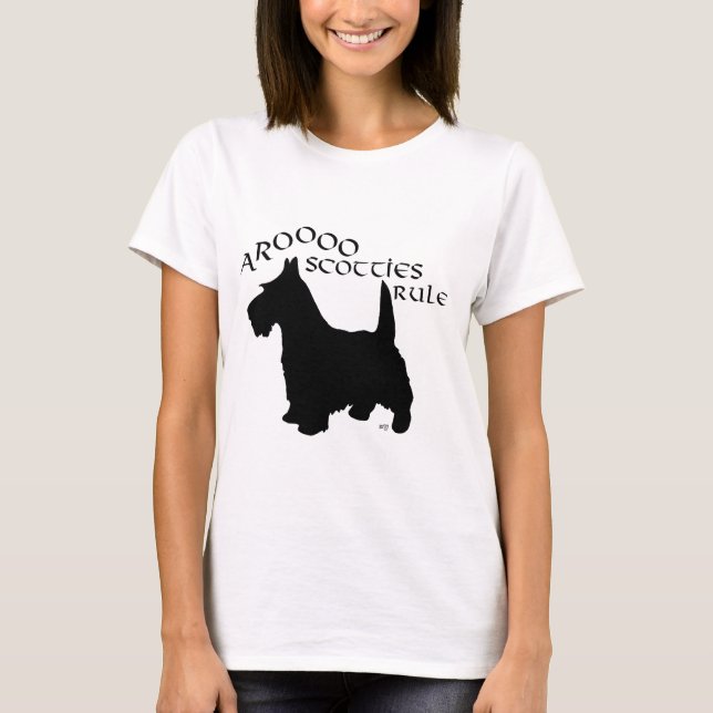 T-shirt Silhouette de Terrier Écossais (Devant)