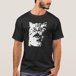 T-shirt Silhouette de visage de chat mignon minimaliste dr