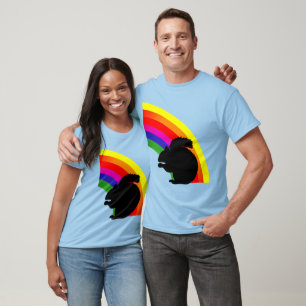 T-shirt Silhouette d'écureuil noir coloré arc-en-ciel Unis
