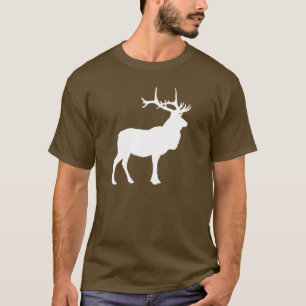 T-shirt Silhouette d'élan blanc sur fond sombre